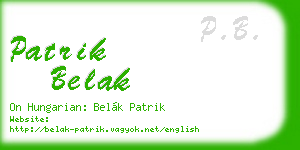 patrik belak business card
