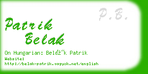 patrik belak business card